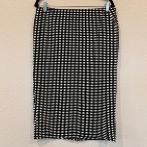 Old Navy Black White Checkered Jacquard Knit Pencil Skirt Women's Medium